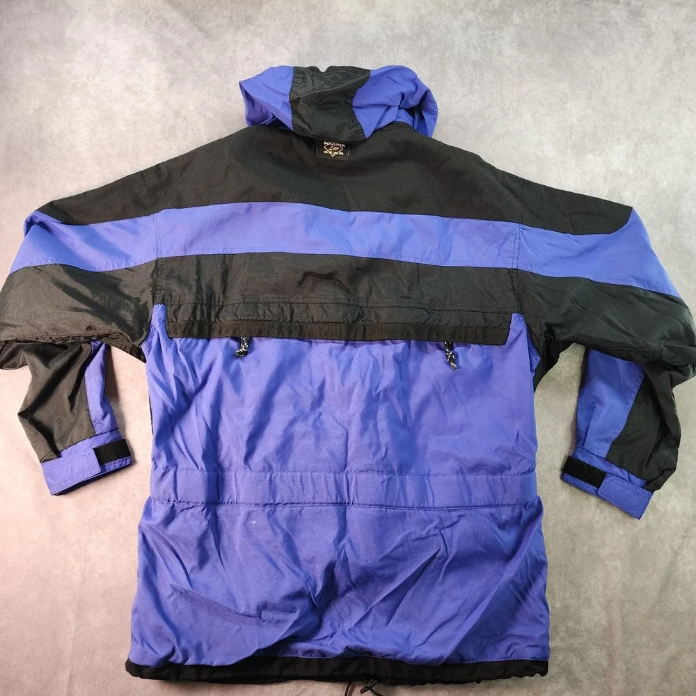 Vintage Boulder Lite Gear‎ Mens Black Purple/Blue Hooded Insulated Ski Jacket L